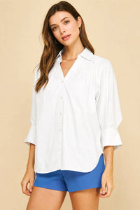 Pinch - V-neck Collar Wide Cuff Shirt