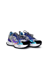 Renato Garini Women's Round Toe Pattern Sneaker in blue multi - women's sneaker - detail view