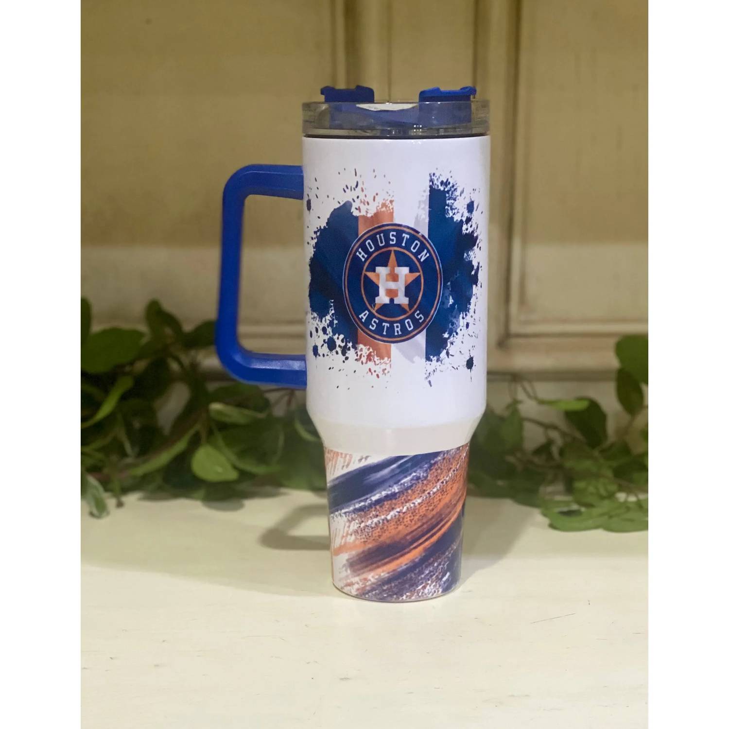 Clearlyyoursdesigns - Houston Astros 40 Oz Stainless Steel Handle Tumbler