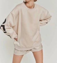 JADE BY JANE Be Yourself Love Yourself Oversized Sweatshirt in beige - women's top