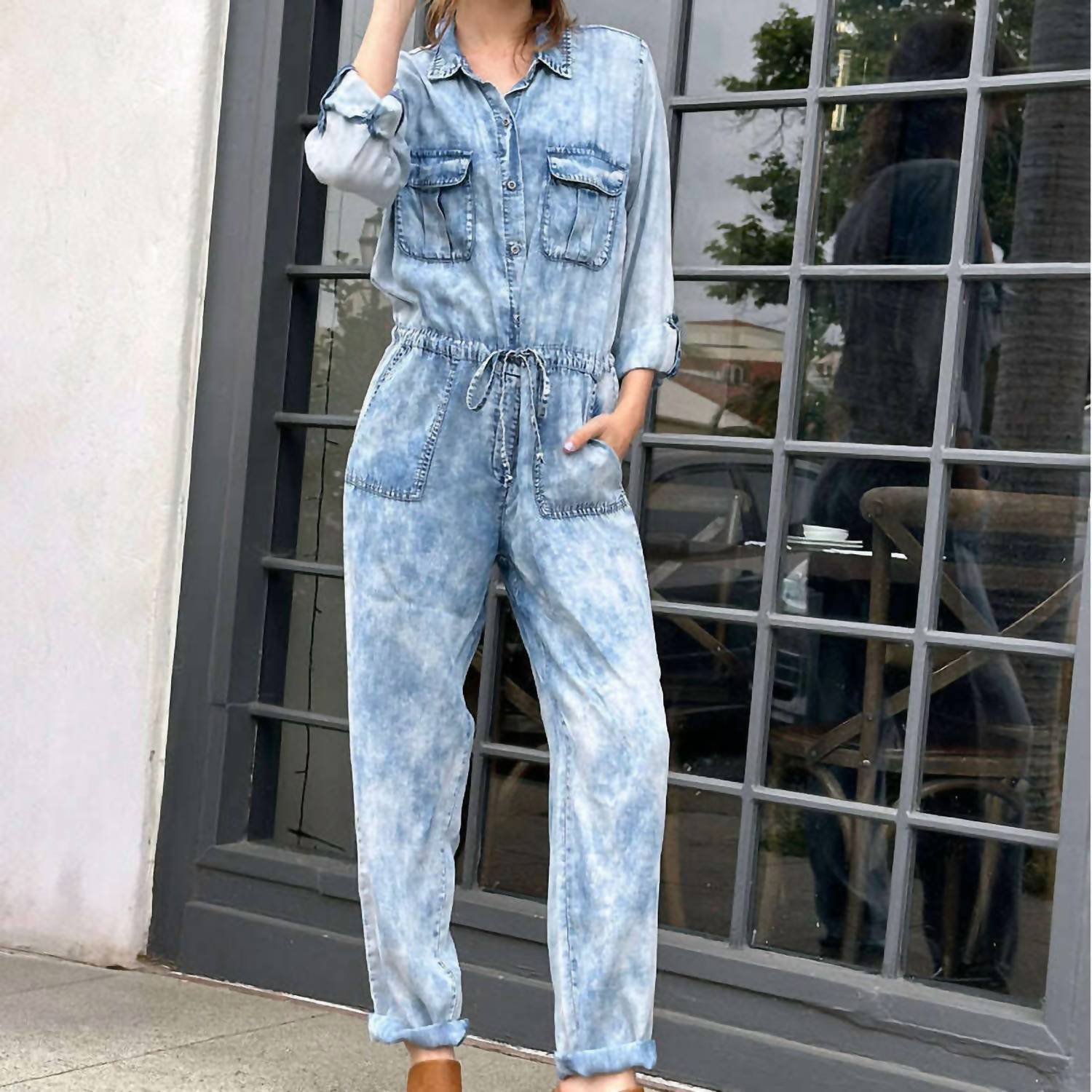 Billy T Wake Me Up Jumpsuit in acid blue - women's pants