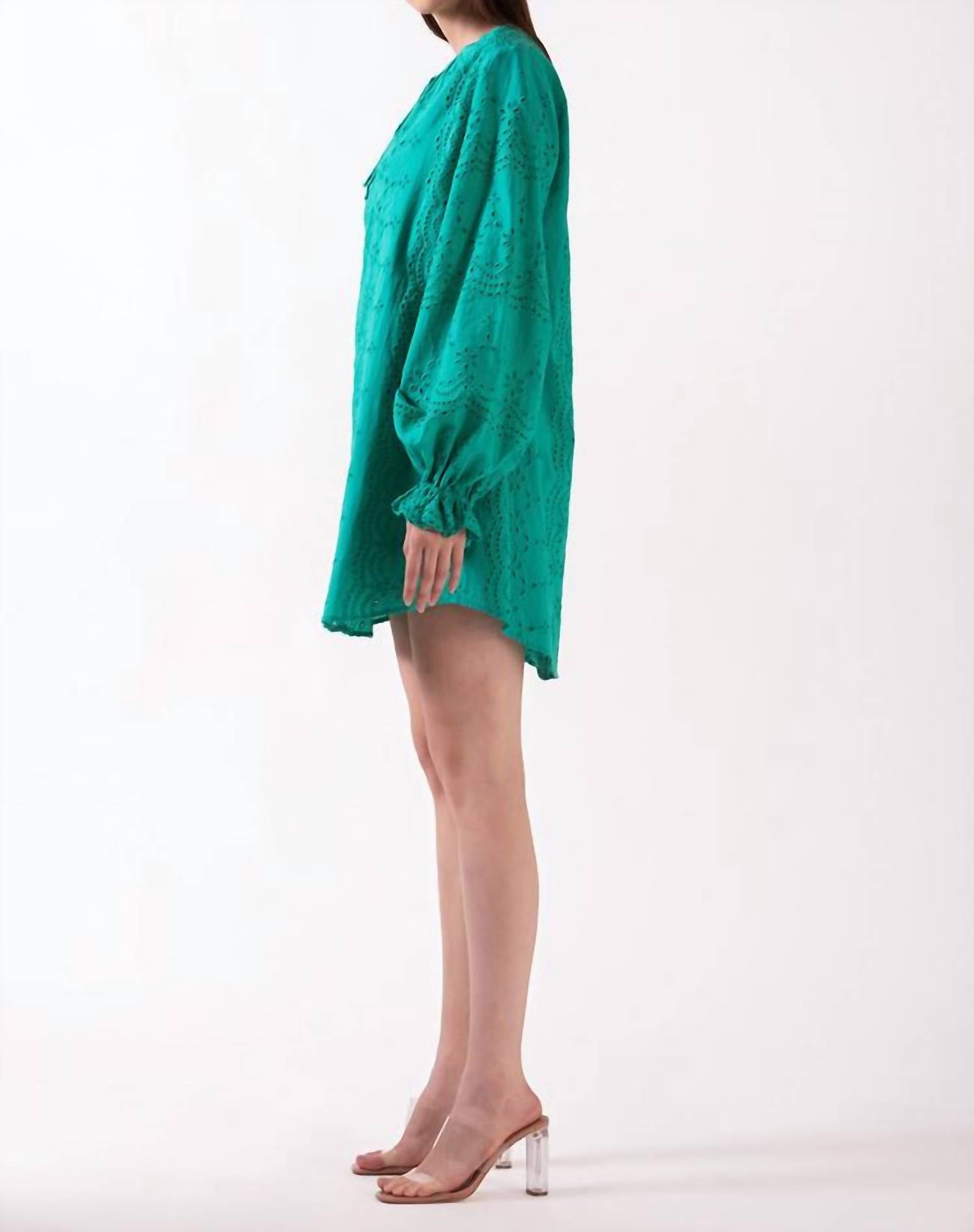 Celina Moon Clover Tunic Dress in green - women's dress - alternate view