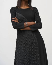 Joseph Ribkoff - Textured Asymmetrical Handkerchief Midi Dress