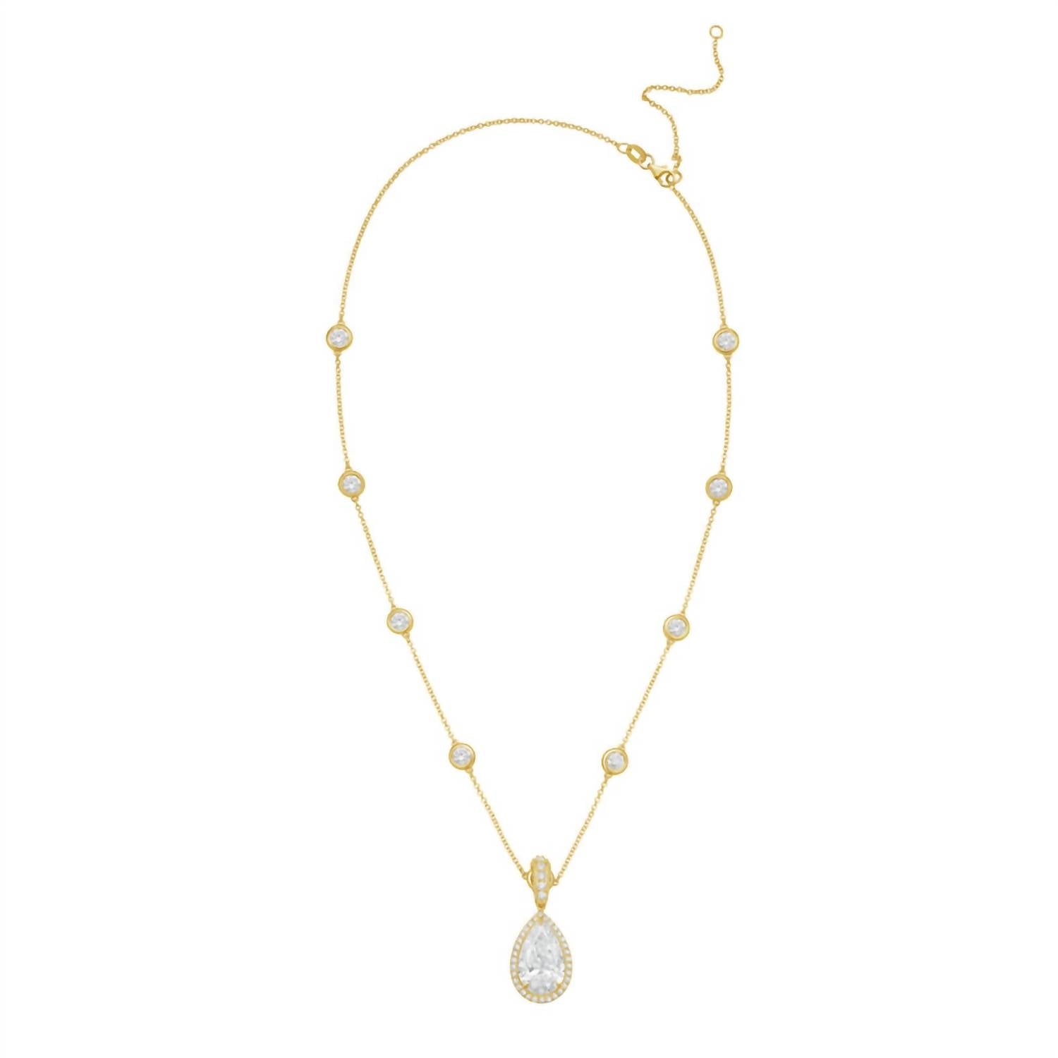 Diana M Jewels - Women's Pear & Round Lab-Grown Diamond Pendant Necklace (15.00 Ct) - Grand