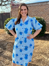 Jade - Puff Sleeve Shirt Midi Dress