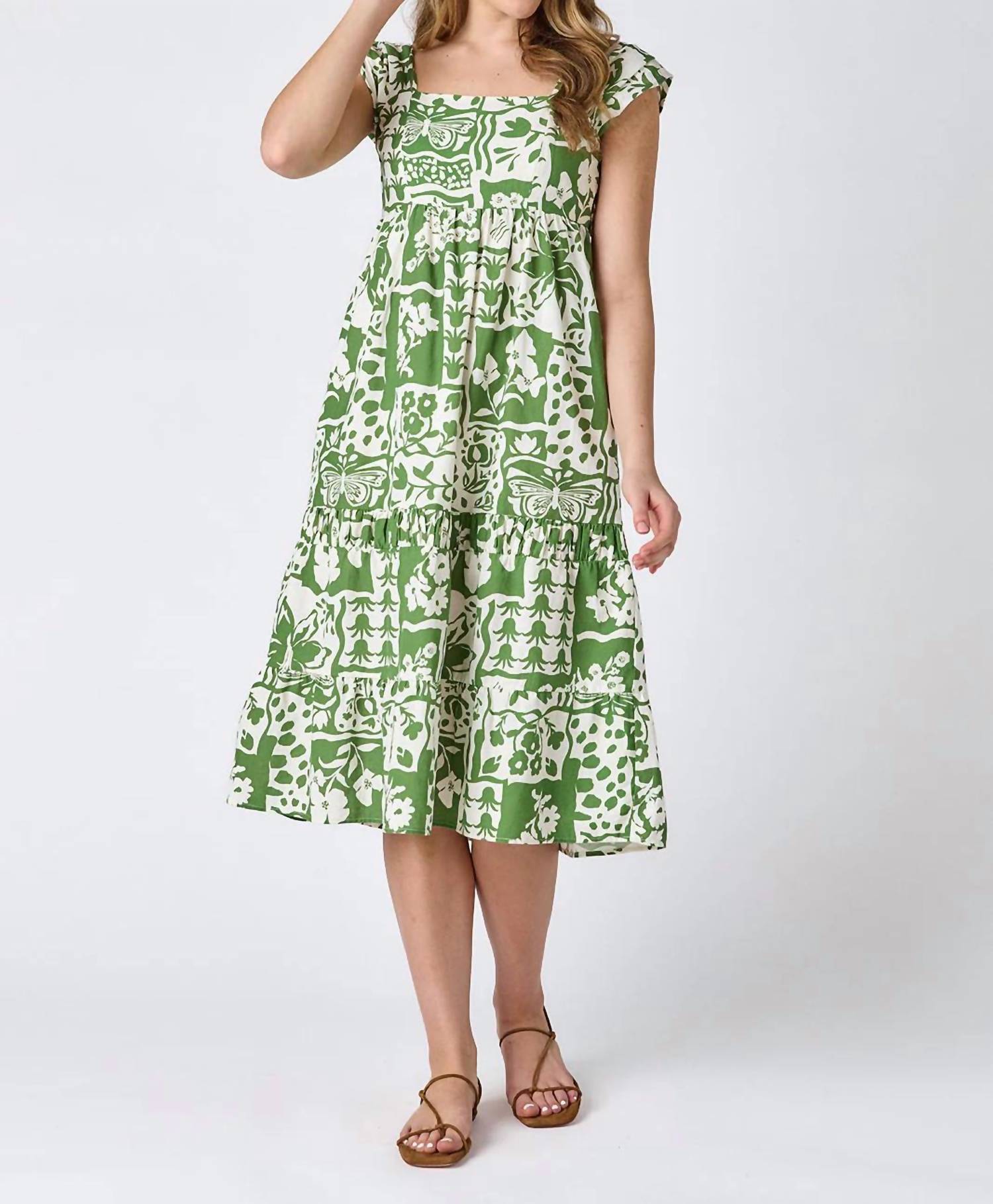 Crosby by Mollie Burch Amara Midi Dress in green - women's dress - detail view