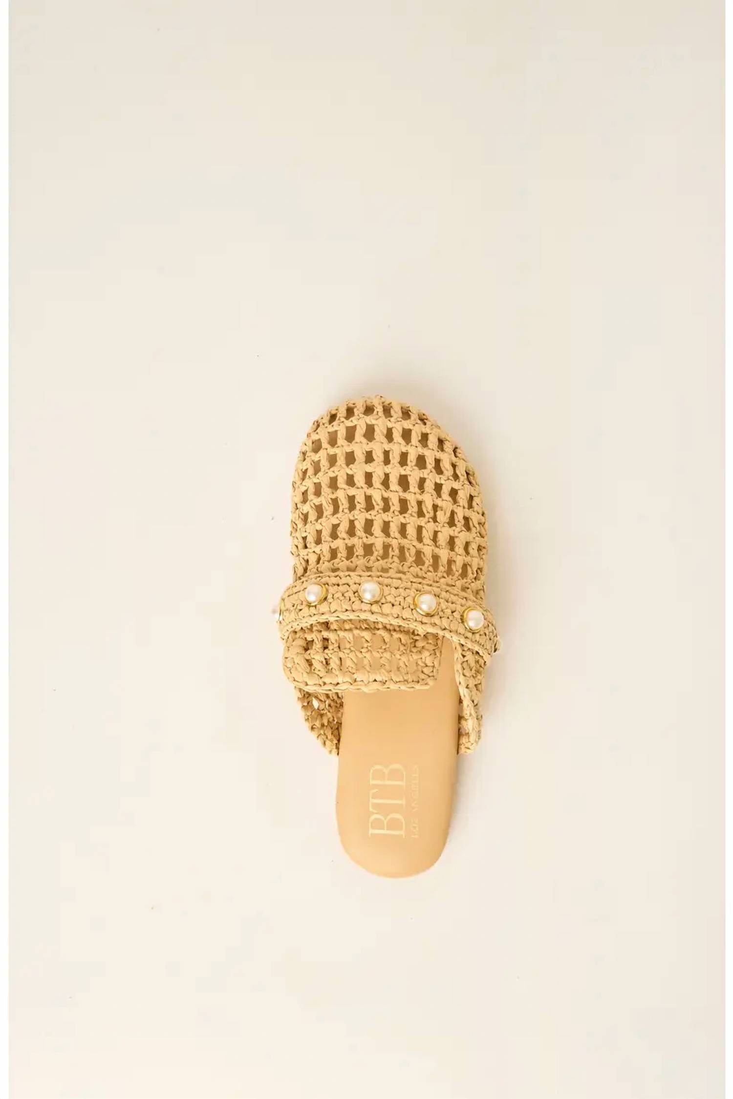 Btb Los Angeles - Women's Woven Pearl Mules