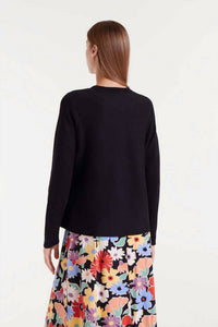 Compañía Fantástica Jersey Crew Sweater in black - women's sweater - alternate view