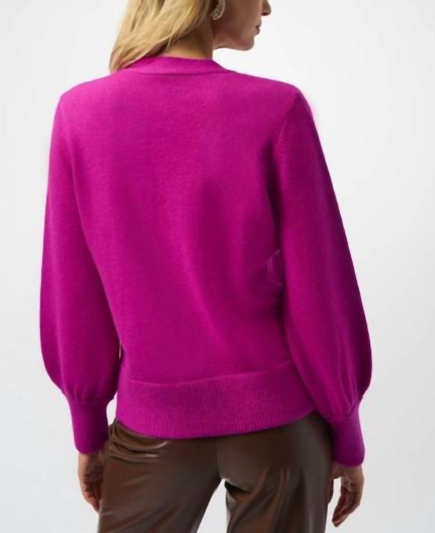 Joseph Ribkoff - V-neck Puff-sleeve Blouse