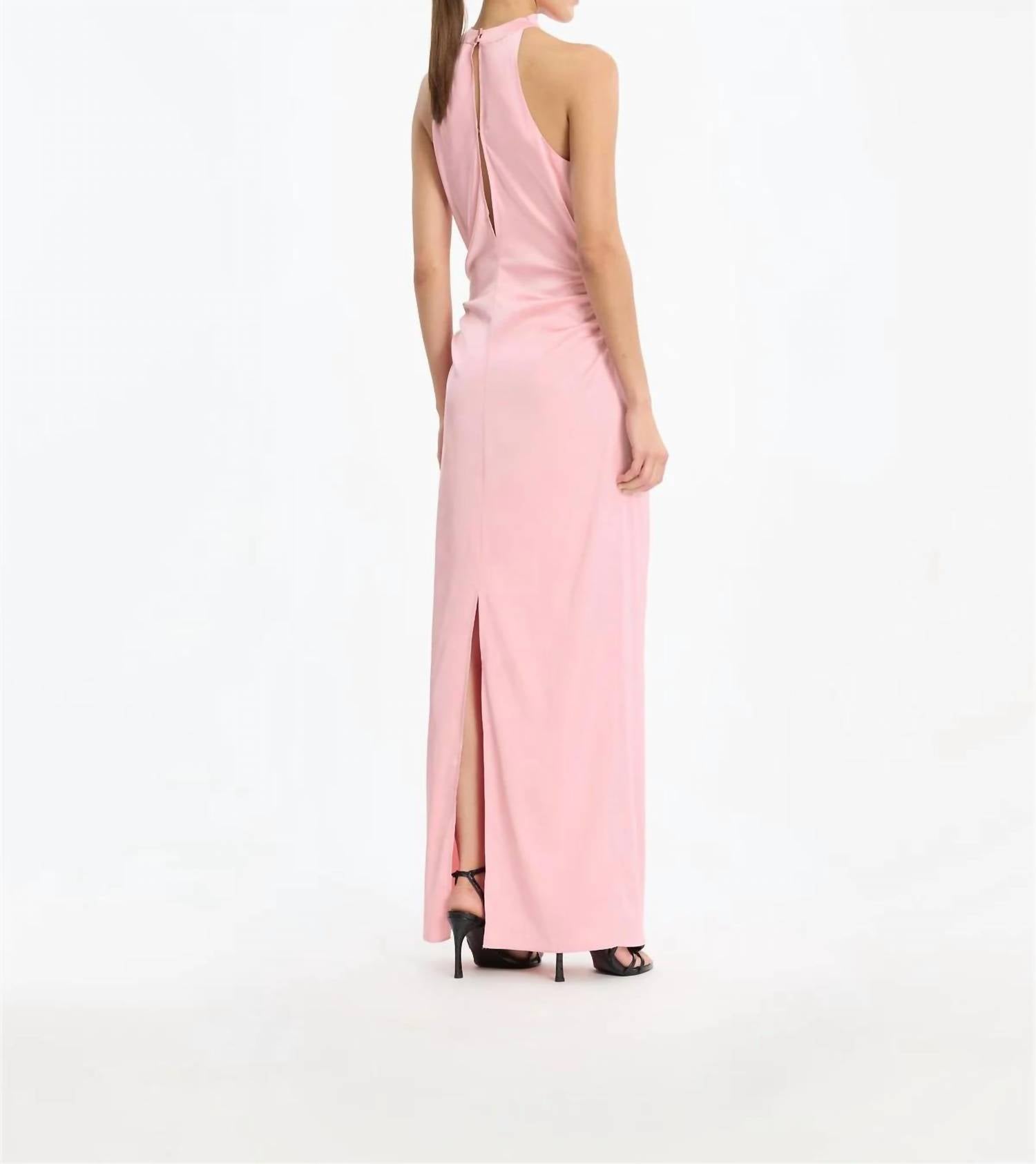 Rotate - Halterneck Ruched Maxi Dress