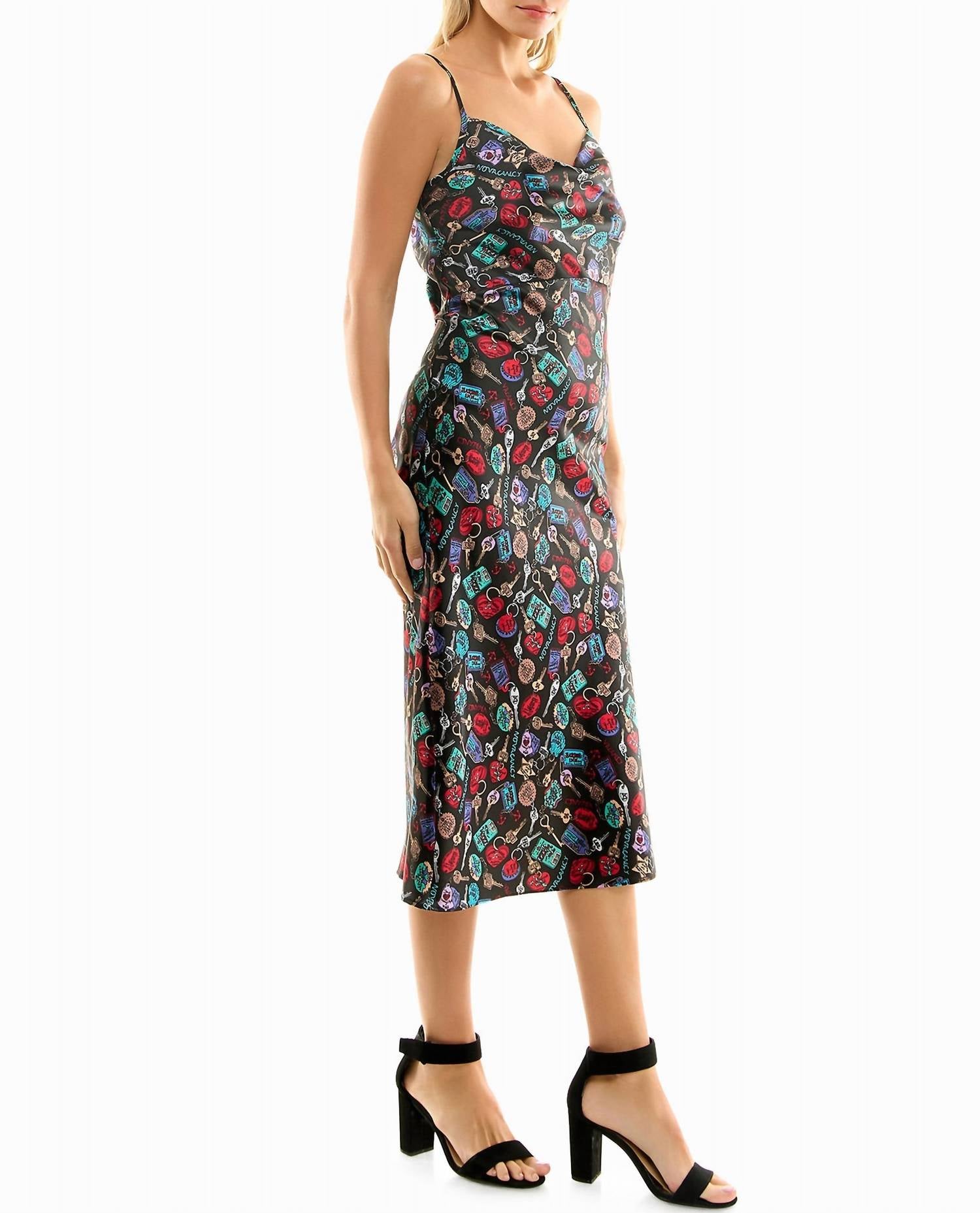Nicole Miller - Gabriella Satin Midi Slip Dress