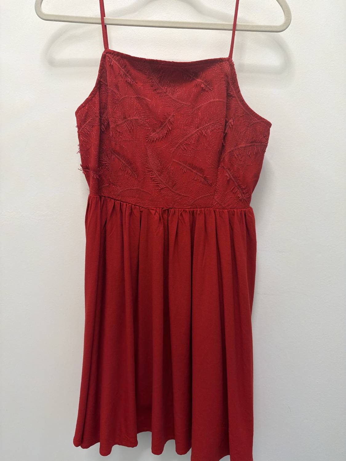 Apricot - Feather Embroidery Mini Dress