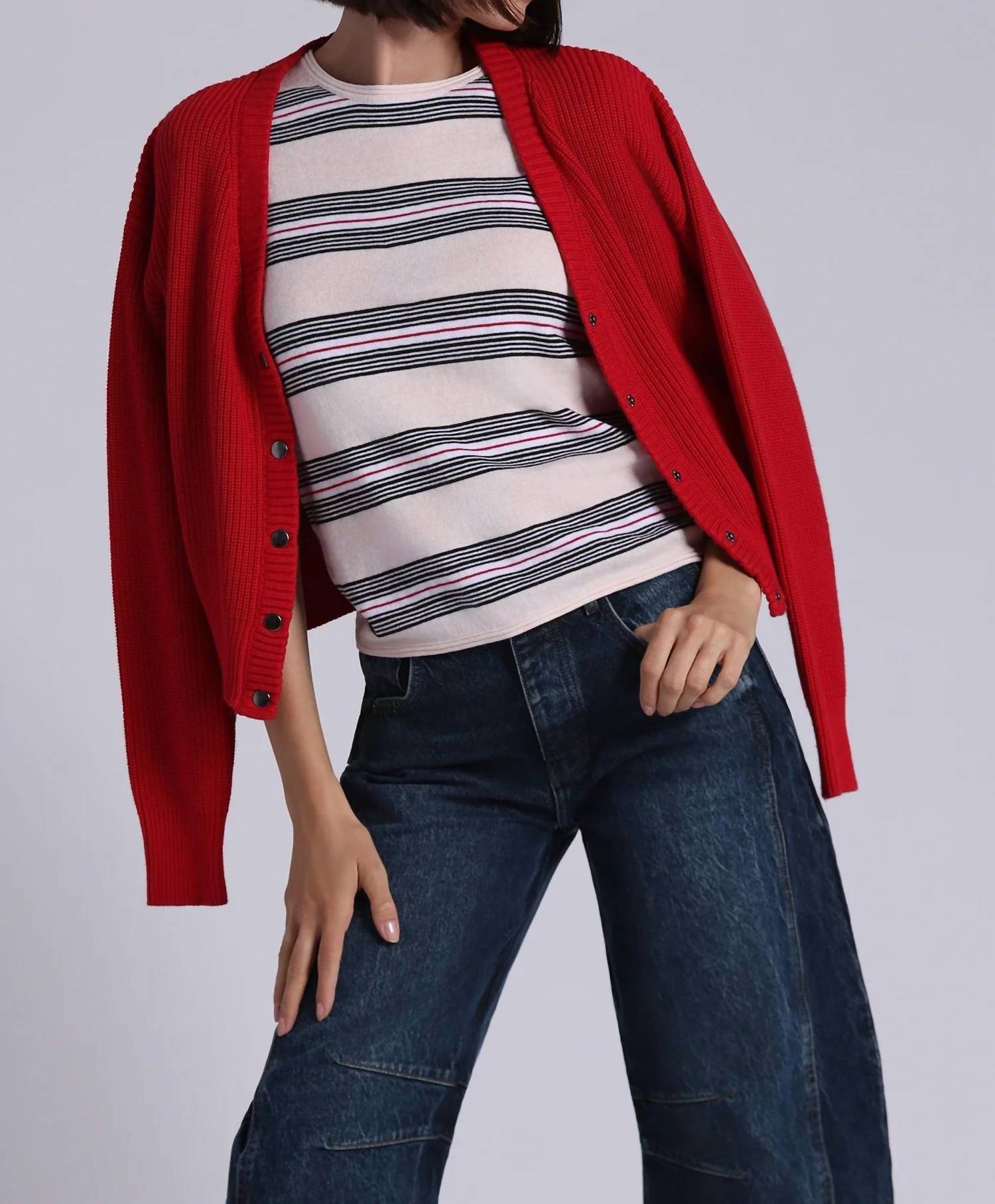 Minnie Rose - Shaker Crop Cardigan