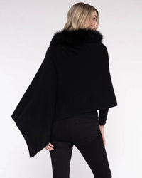 Alashan Cashmere - Fox Trim Topper Poncho