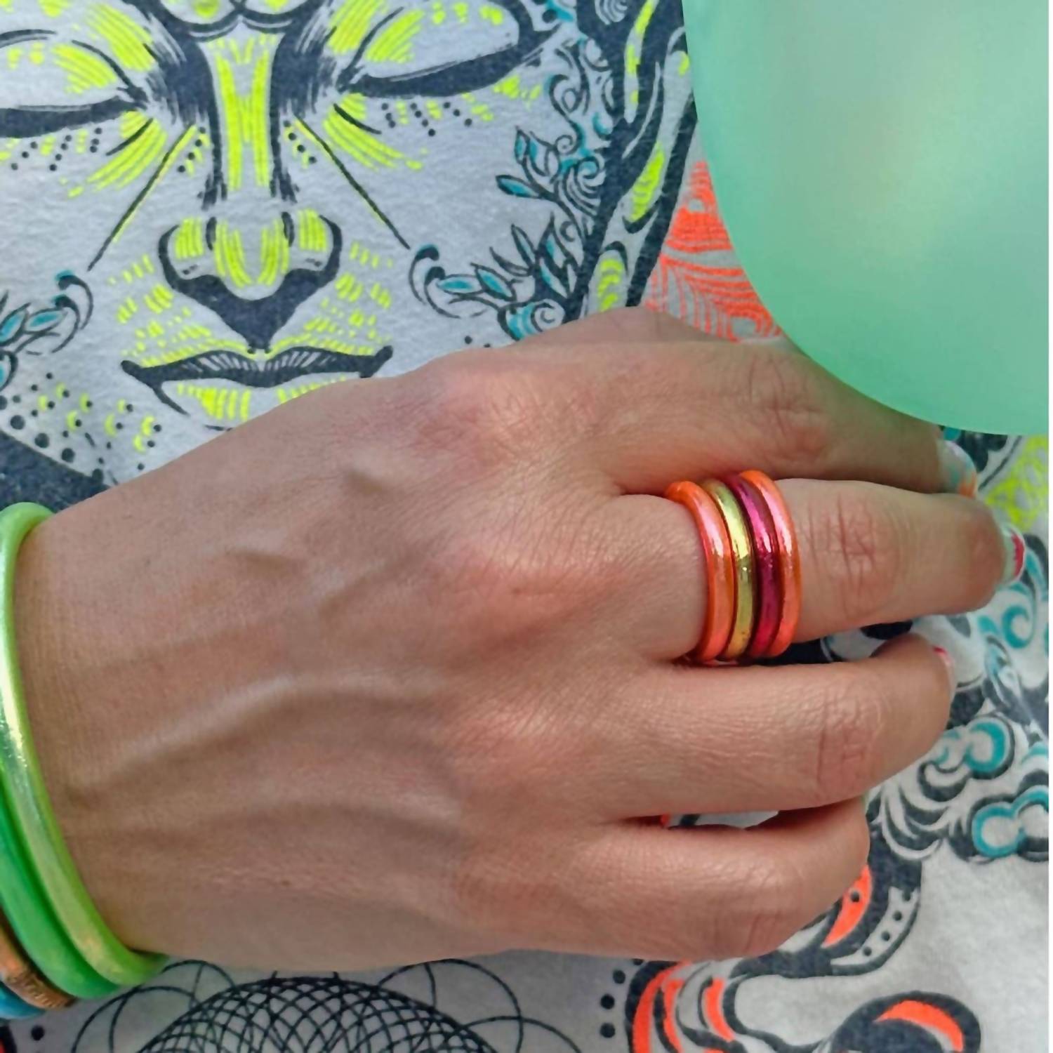 Woman Shops World - Women's Thai Buddhist Temple Kumlai Stackable Ring