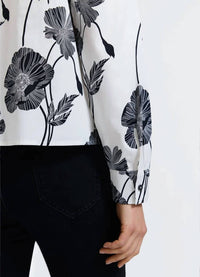 Foxcroft - Marina black & white LS top