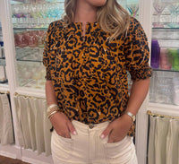 Thml - Short Sleeve Leopard Print Top