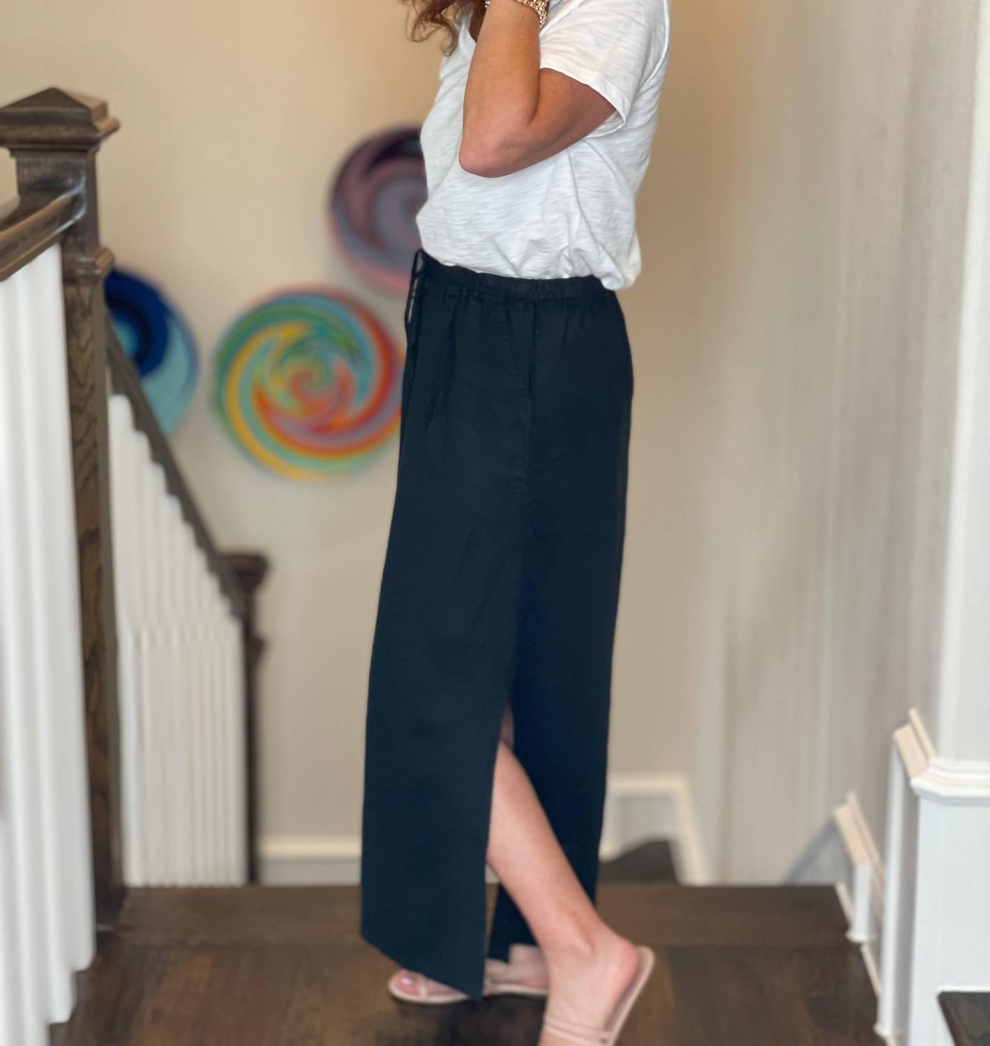 Pure Amici - Long Linen Skirt