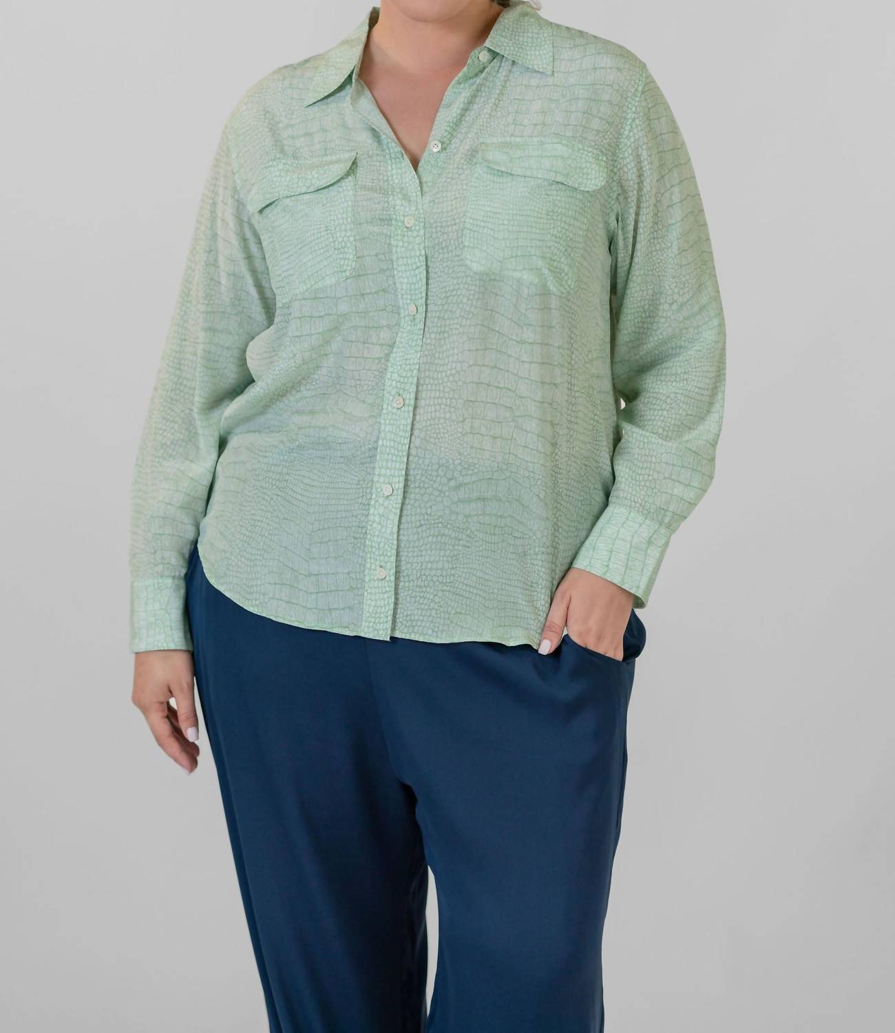 Equipment - Slim Signature Button Down Silk Shirt - Plus