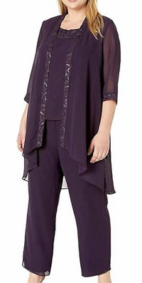 Le Bos - Pleated Charmeuse Trim Pant Set