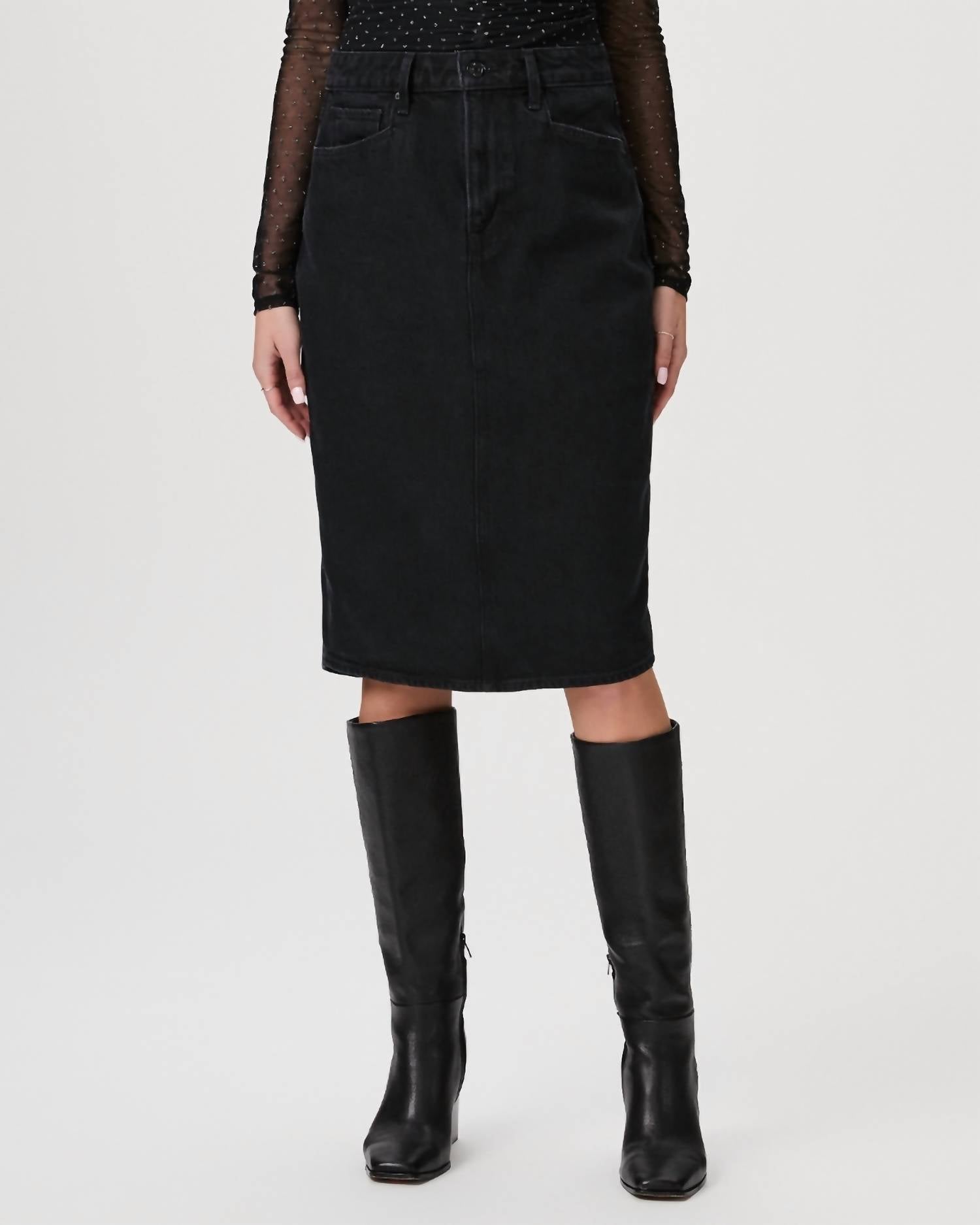Paige Siren Midi skirt in pitch dark - women's skirt