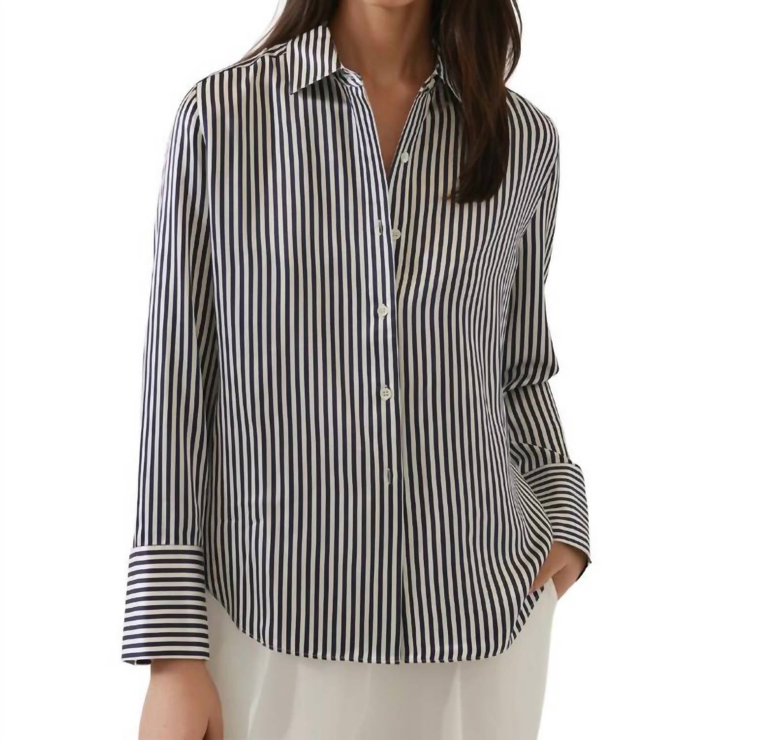 Patrick Assaraf - Long Sleeve Silk Satin Relaxed Shirt