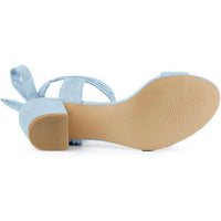 Allegra K - Women's Open Toe Ankle Tie 2.5" Block Heels Sandals