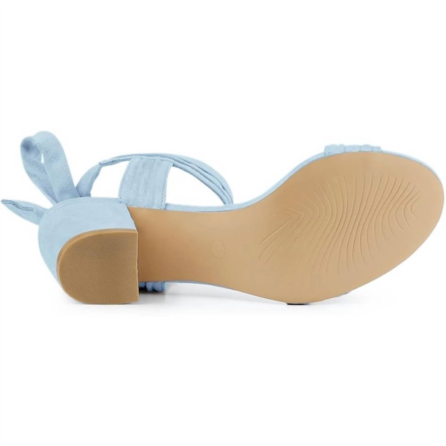Allegra K - Women's Open Toe Ankle Tie 2.5" Block Heels Sandals