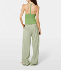 SCOTCH & SODA Rib Racer Tank in pistachio - women's t-shirt - detail view