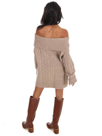 Le Lis - Denver Off Shoulder Cable Knit Sweater