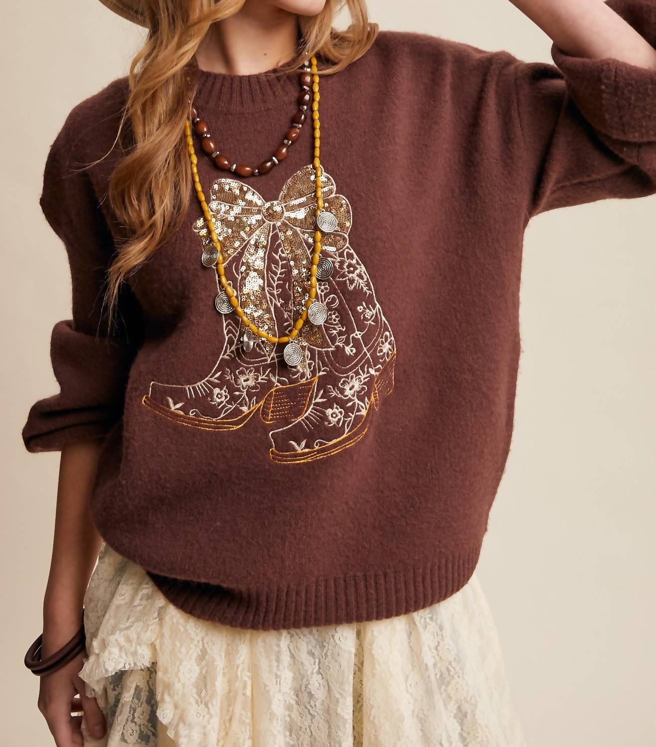 Listicle - Cowboy Boots Sweater