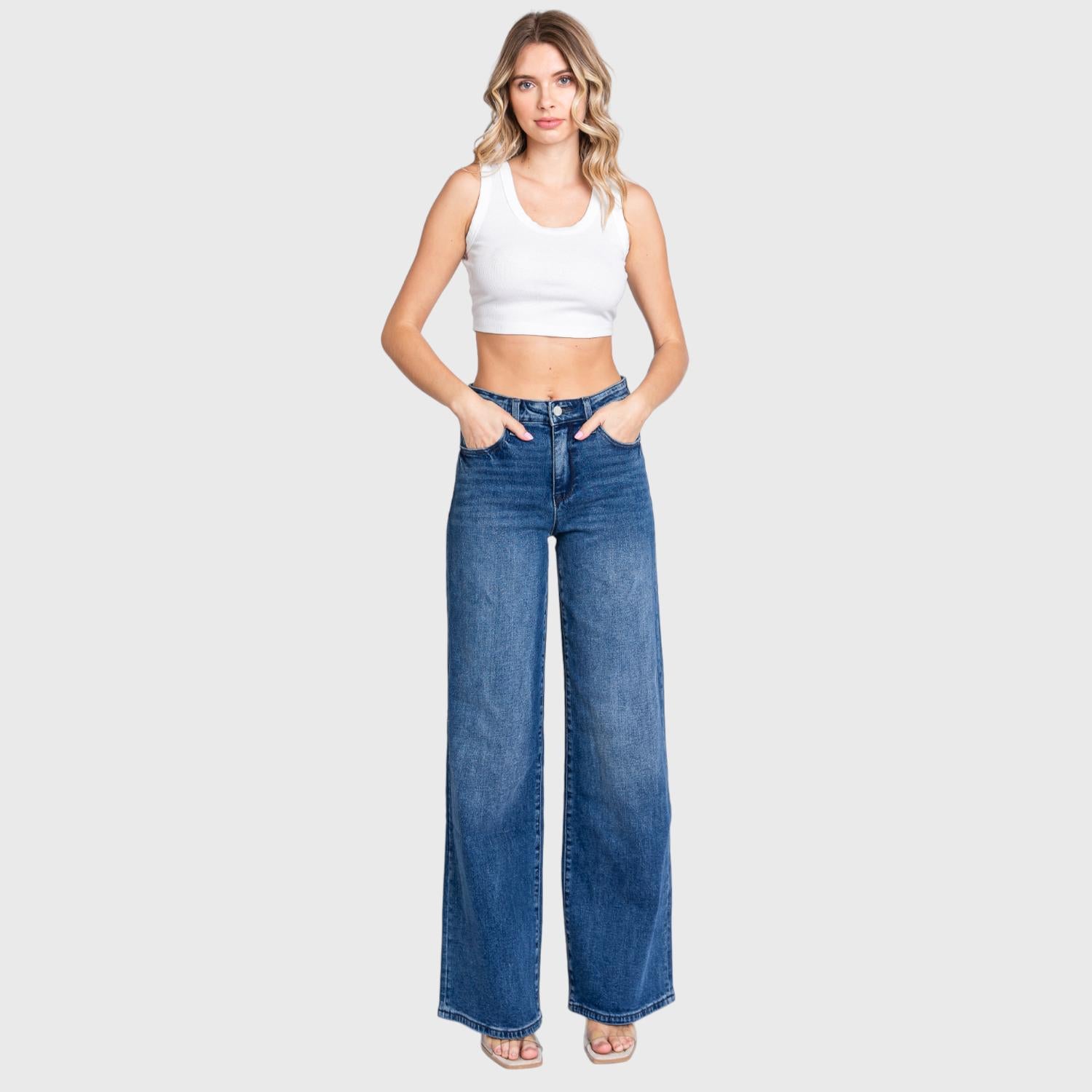 Petra153 - Sabrina High Rise Wide Leg Denim Jeans
