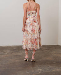 Moon River - Spaghetti Strap Floral Print Maxi Dress