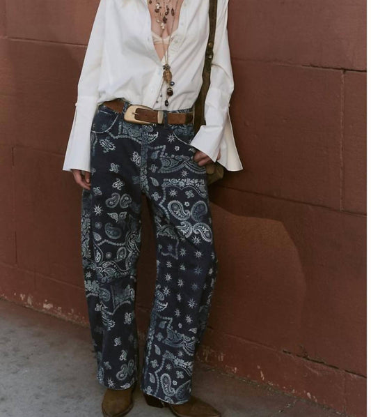 Free People - GOOD LUCK PRINTED BARREL PANT