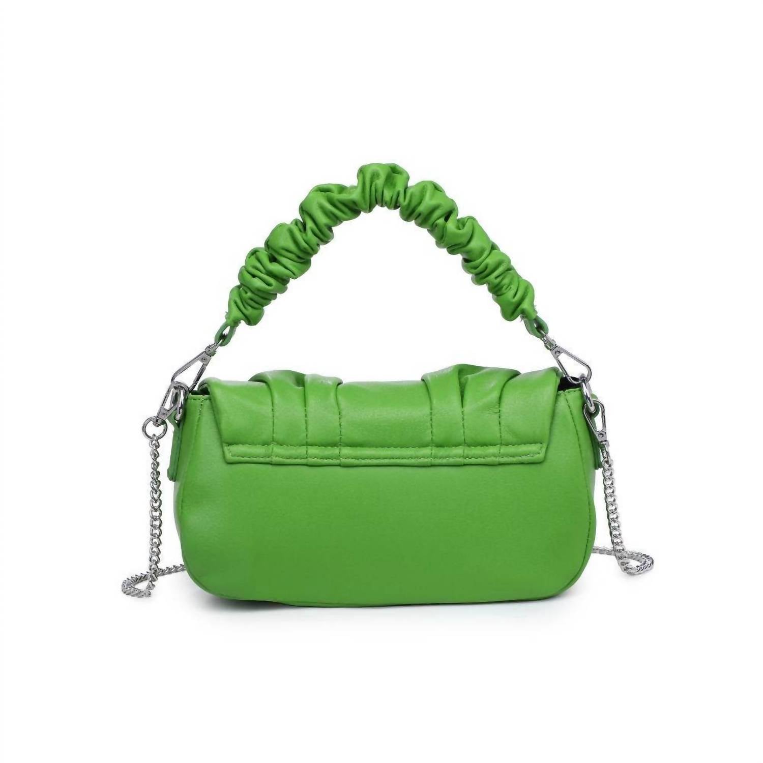 Urban Expressions - Women's Meadow Ruched Vegan Leather Chain Strap Crossbody Bag