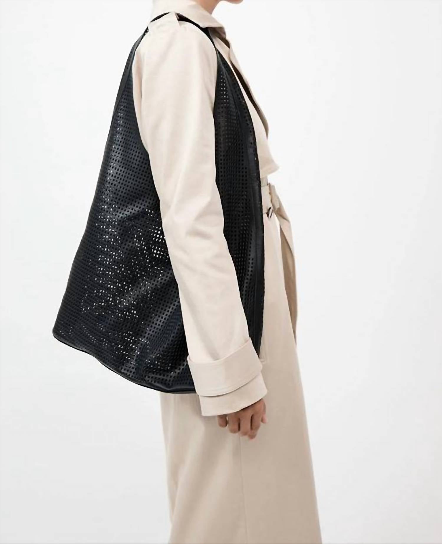 St. Agni - Women's Perforated Soft Leather Tote Bag