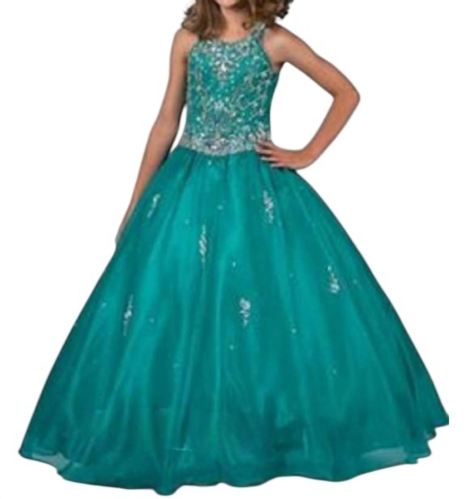 Little Rosie - Girl's Glitz Long National Pageant Dress
