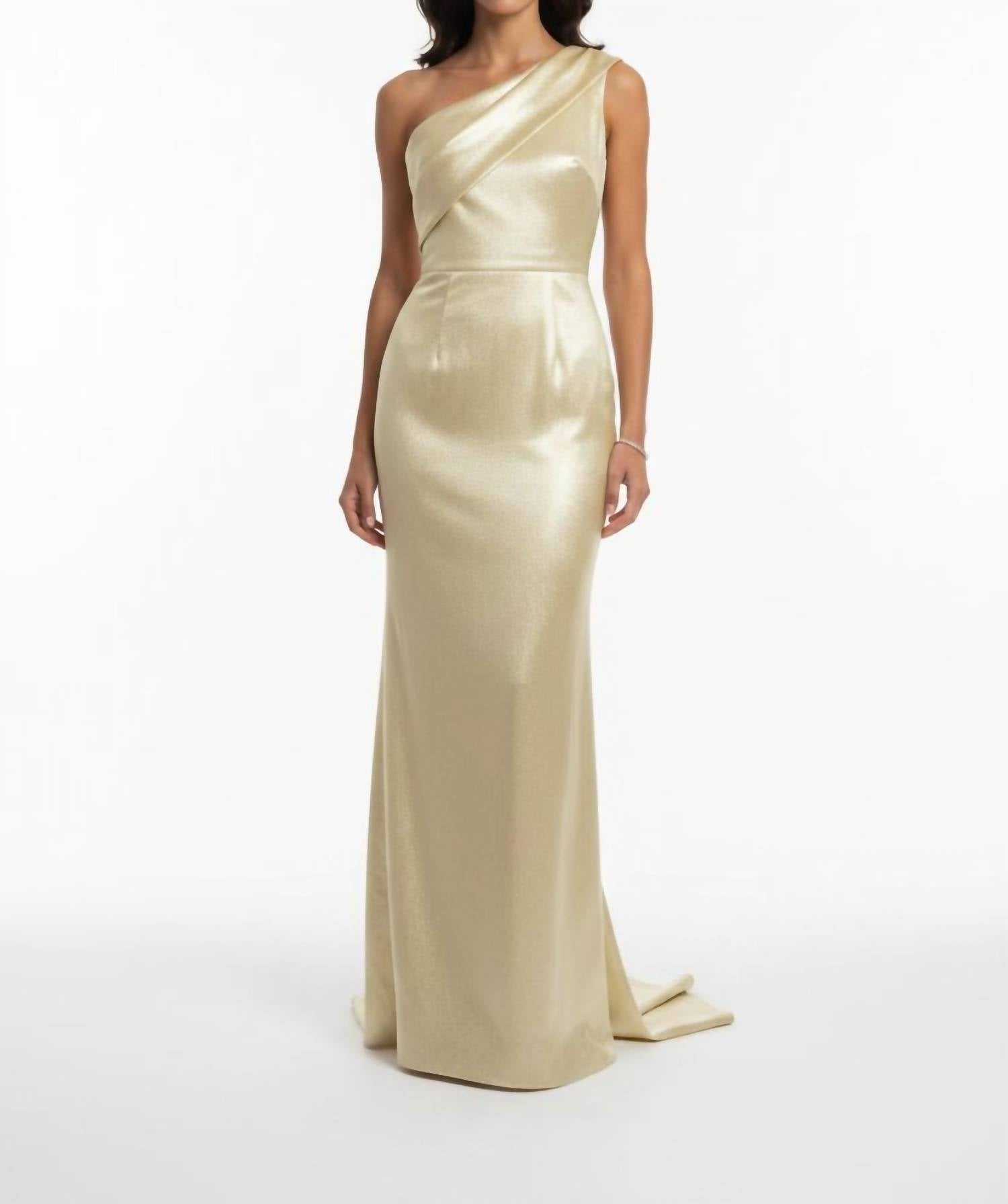 Marchesa - One Shoulder Sleeveless Evening Gown