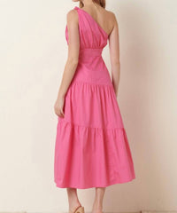 Mittoshop - Poplin One Shoulder Maxi Dress