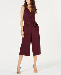 Michael Michael Kors - Women's Glitter Wrap Cropped Jumpsuit
