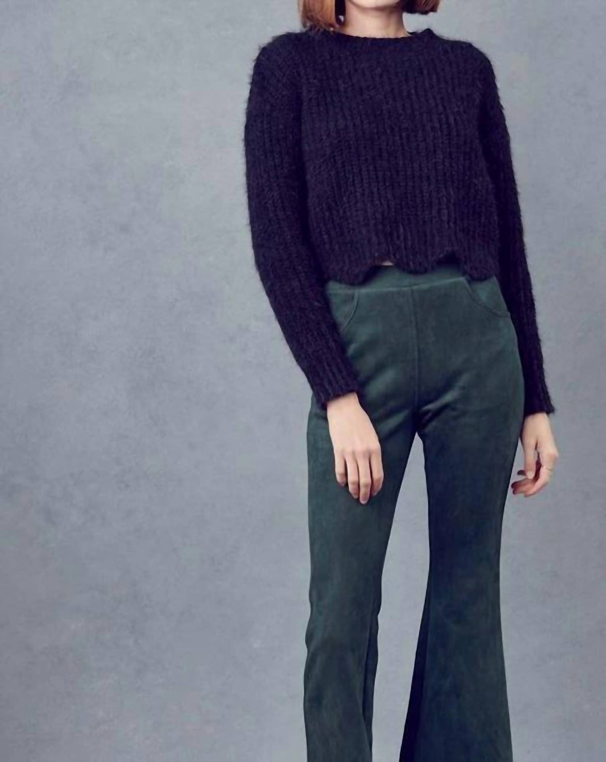 &Merci - Scallop Hem-line Mohair Pullover Sweater