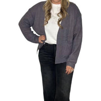 WISHLIST Midnight Cardigan with Pockets in grey - women's cardigan