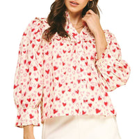 Pinch - Hearts Pattern Blouse Top