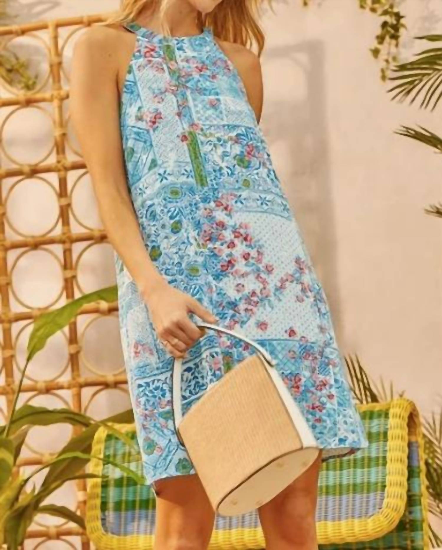 Emily Wonder - Printed Halter Mini Dress