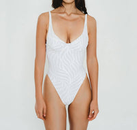 Gigizara - Calico One Piece Swimsuit Print Pattern & Underwire Support