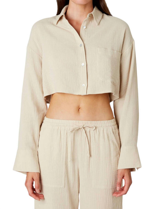 Nia - Austin Cropped Guaze Shirt Top