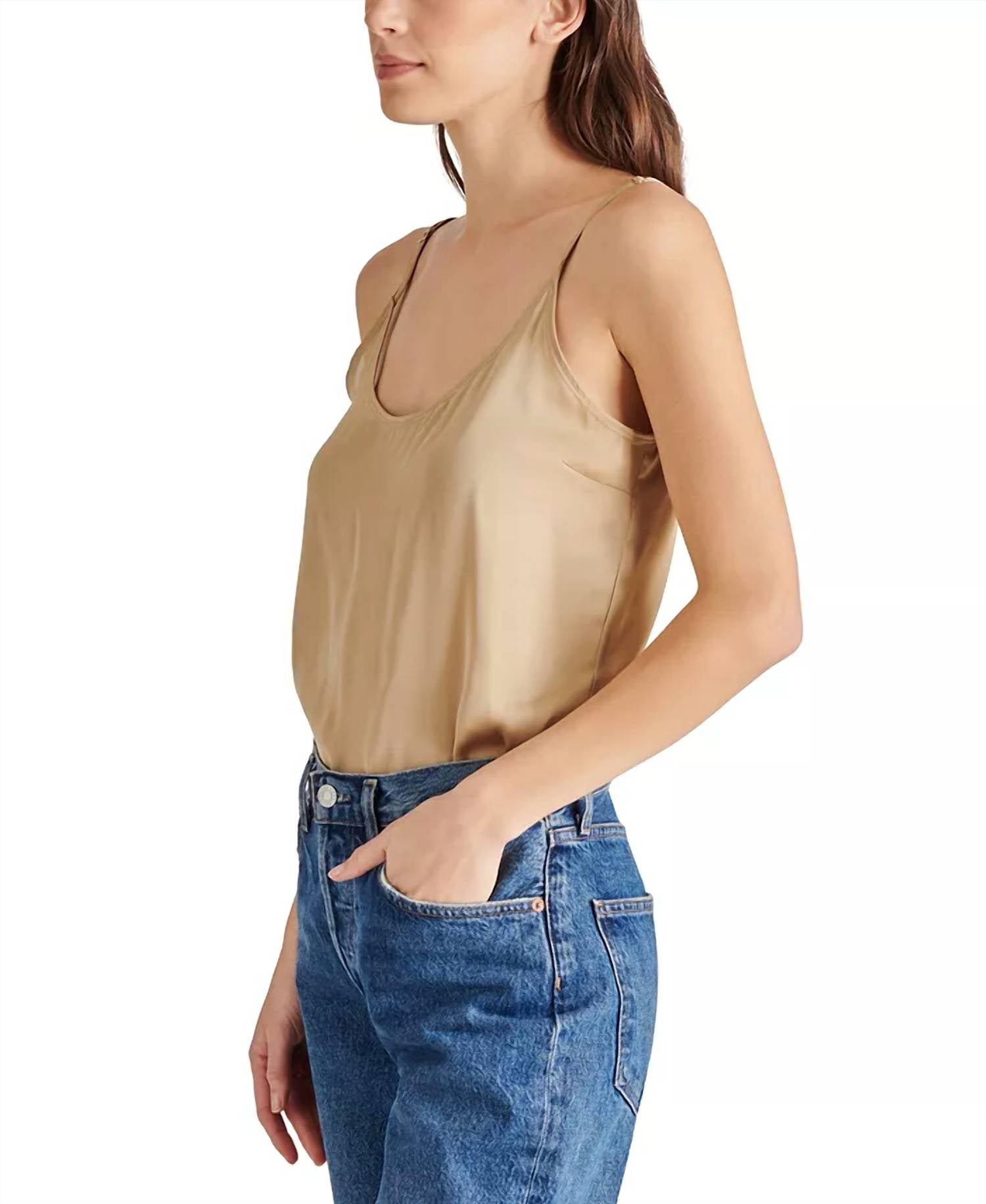 STEVE MADDEN Emersyn Camisole Bodysuit in wood thrush - women's shirt - detail view