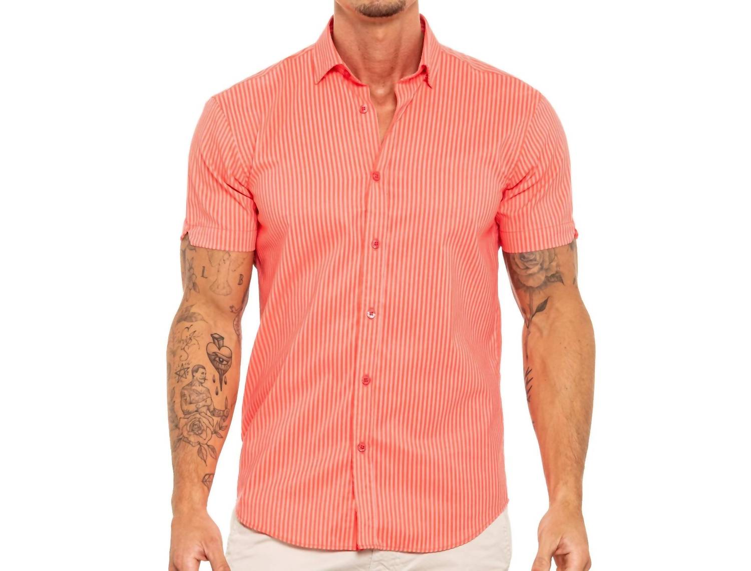 Eight X - Striped Short Sleeve Shirt