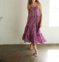 The Fox And The Mermaid - Block Printed Maxi Dress