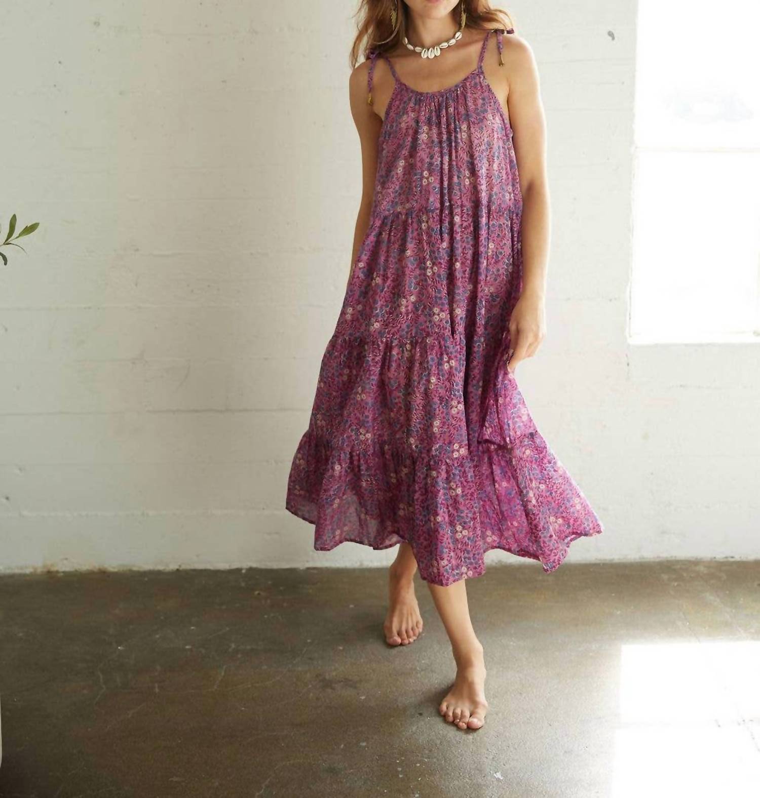 The Fox And The Mermaid - Block Printed Maxi Dress